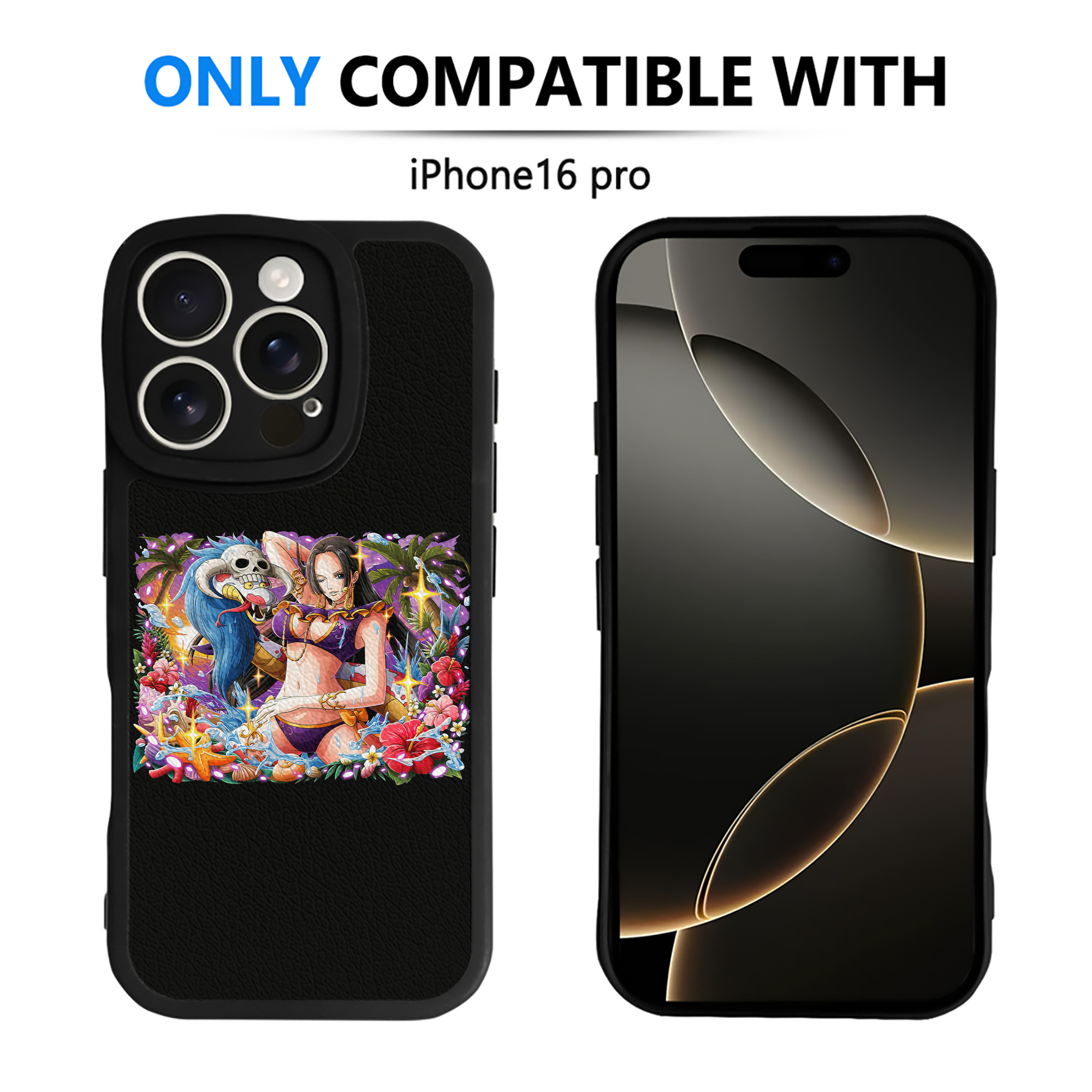 （画像用） ワンピース ボア・ハンコック ONE PIECE Boa·Hancock 【iPhone 16シリーズ対応】シリコンスマホケース（レザー調） 材質：シリコン